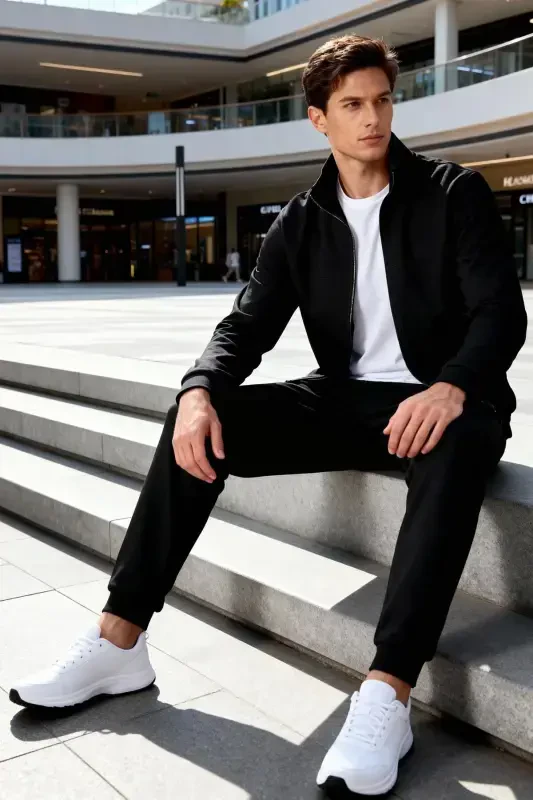 Hugo Siyah Jogger Erkek Eşofman Takım - 85198-Siyah - 7