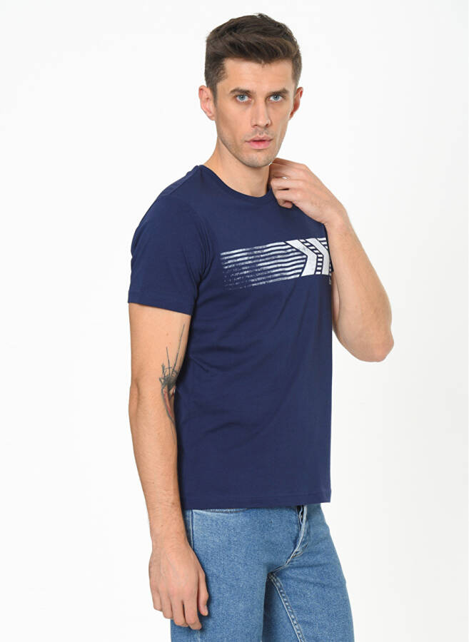 Hummel SALMON Lacivert Erkek T-Shirt 911093-7459 - 4