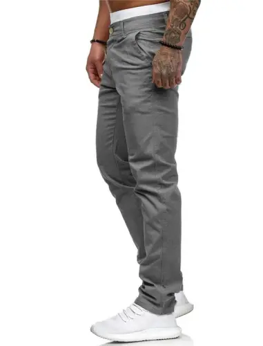 HUNGSON Mens Chinos Slim Fit Stretch Flat-Front Skinny Dress Pants - 3