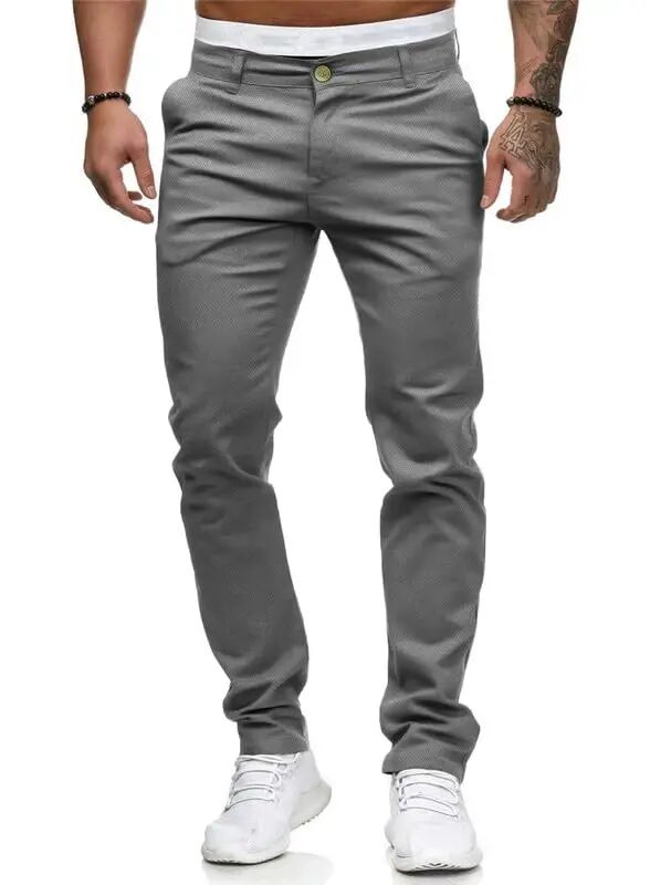 HUNGSON Mens Chinos Slim Fit Stretch Flat-Front Skinny Dress Pants - HUNGSON