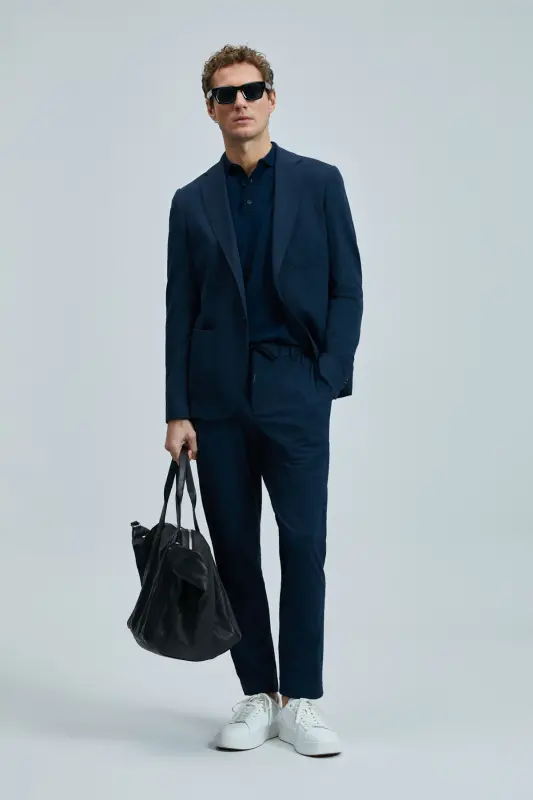 Hunter Smart Erkaklar uchun Chino Shimlar Slim Fit Ko'k - 2