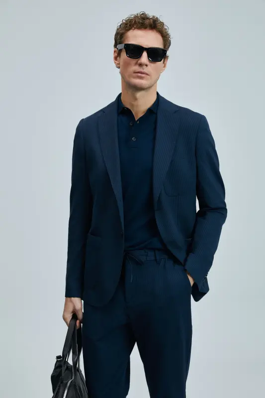 Hunter Smart Erkaklar uchun Chino Shimlar Slim Fit Ko'k - 3