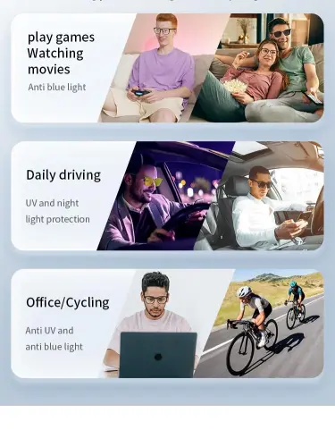 HUOSUC Smart Bluetooth Audio Glasses, Anti-Blue Light, Auto On/Off, Call/Music, Voice Assistant,Remote control of mobile phone camera function, Black Frame，unisex - 7