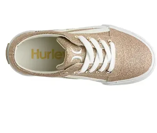 Hurley Boardy Kids Lace Up Canvas Sneakers – Low Cut Skateboarding Shoes for Kids, Sports Shoes for Boys and Girls - 5