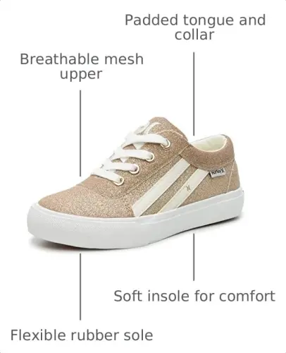 Hurley Boardy Kids Lace Up Canvas Krossovkalari - Bolalar uchun Past Kesimli Skeytbord Oyoq Kiyimlari, O'g'il bolalar va Qizlar uchun Sport Oyoq Kiyimlari 
