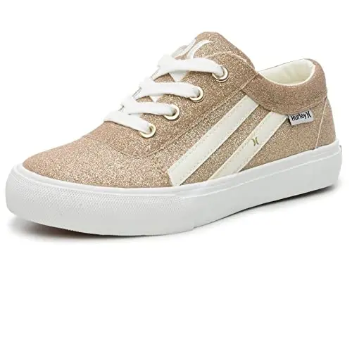 Hurley Boardy Kids Lace Up Canvas Krossovkalari - Bolalar uchun Past Kesimli Skeytbord Oyoq Kiyimlari, O'g'il bolalar va Qizlar uchun Sport Oyoq Kiyimlari 