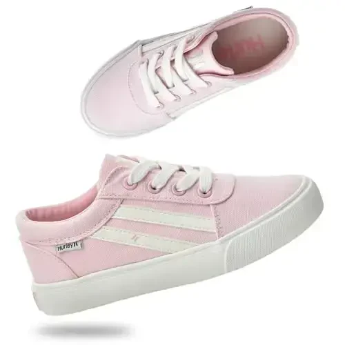 Hurley Boardy Kids Lace Up Canvas Krossovkalari - Bolalar uchun past poyabzal konkida uchish poyafzallari, o'g'il va qizlar uchun sport poyafzallari - 1