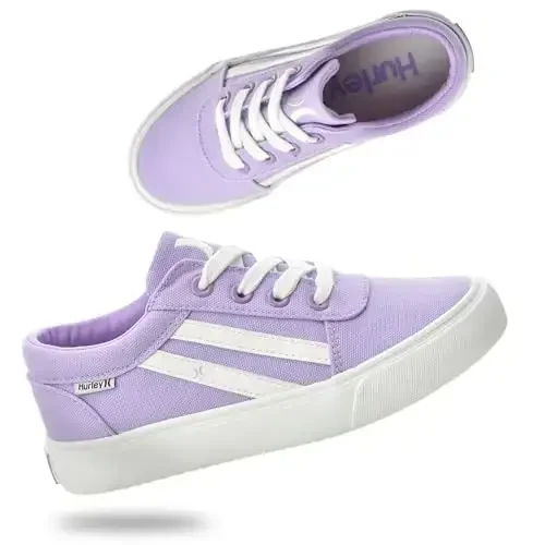 Hurley Boardy Kids Lace Up Canvas Sneakers – Bolalar uchun past kesimli skateboarding poyafzallari, o'g'il va qizlar uchun sport poyafzallari - MODAZONE