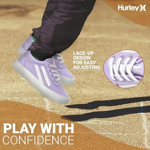 Hurley Boardy Kids Lace Up Canvas Sneakers – Bolalar uchun past kesimli skateboarding poyafzallari, o'g'il va qizlar uchun sport poyafzallari - MODAZONE (1)