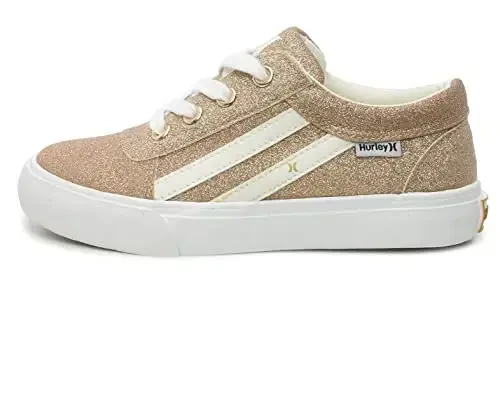 Hurley Boardy Kids Lace Up Canvas Sneakers – Low Cut Skateboarding Shoes for Kids, Sports Shoes for Boys and Girls - 2