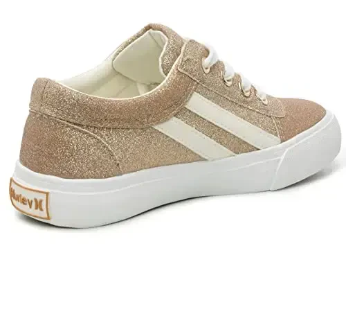 Hurley Boardy Kids Lace Up Canvas Sneakers – Low Cut Skateboarding Shoes for Kids, Sports Shoes for Boys and Girls - 3