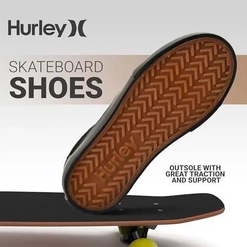 Hurley Boardy Kids Lace Up Canvas Sneakers – Low Cut Skateboarding Shoes for Kids, Sports Shoes for Boys and Girls - 4