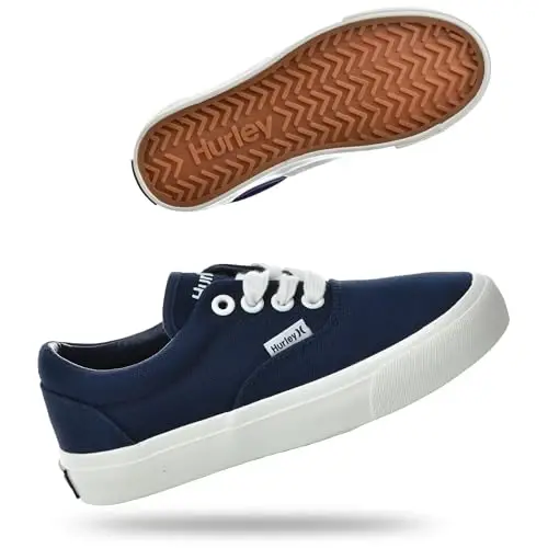 Hurley Marley Kids Lace Up Canvas Sneakers – Low Cut Skateboarding Shoes for Kids, Sports Shoes for Boys and Girls - HURLEY