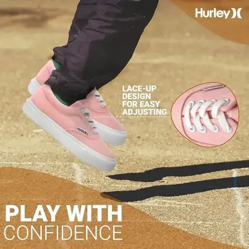 Hurley Marley Kids Lace Up Canvas Sneakers – Low Cut Skateboarding Shoes for Kids, Sports Shoes for Boys and Girls - HURLEY (1)