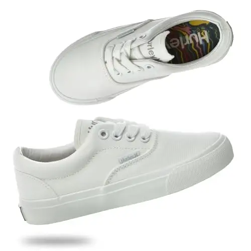 Hurley Marley Kids Lace Up Canvas Sneakers – Low Cut Skateboarding Shoes for Kids, Sports Shoes for Boys and Girls - 1