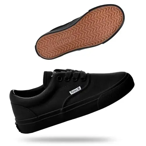 Hurley Marley Kids Lace Up Canvas Sneakers – Low Cut Skateboarding Shoes for Kids, Sports Shoes for Boys and Girls 