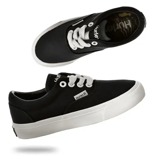 Hurley Marley Kids Lace Up Canvas Sneakers – Low Cut Skateboarding Shoes for Kids, Sports Shoes for Boys and Girls - 1