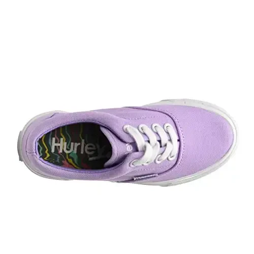 Hurley Marley Kids Lace Up Canvas Krossovkalar – Bolalar uchun Past Kesimli Skateboarding Poyabzallari, O'g'il va Qizlar uchun Sport Poyabzallari - 5