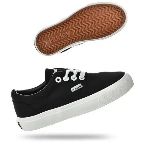 Hurley Marley Kids Lace Up Canvas Krossovkalari – Bolalar uchun past kesimli Skeytbord poyabzallari, o'g'il va qizlar uchun sport poyabzallari 