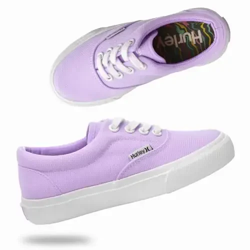 Hurley Marley Kids Lace Up Canvas Poyafzal – Bolalar uchun past poyabzal, o'g'il bolalar va qizlar uchun sport poyafzali - 1