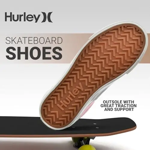 Hurley Marley Kids Lace Up Canvas Sneakers – Bolalar uchun past kesimli Skateboard poyafzallari, o'g'il va qizlar uchun sport poyafzallari - 4