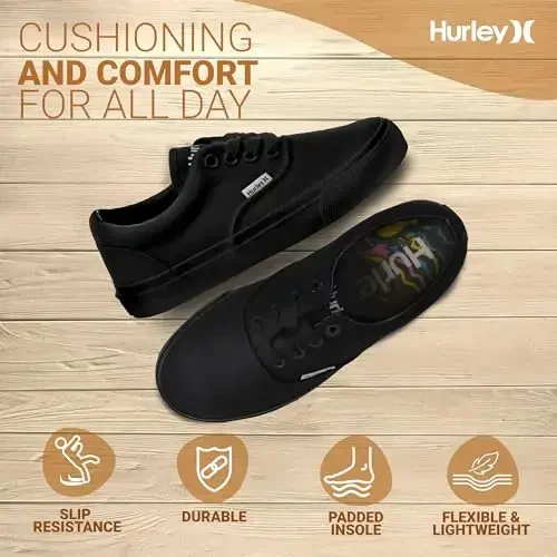 Hurley Marley Kids Lace Up Canvas Sneakers – Bolalar uchun past kesimli skeytbord poyafzallari, o'g'il va qizlar uchun sport poyafzallari - 8