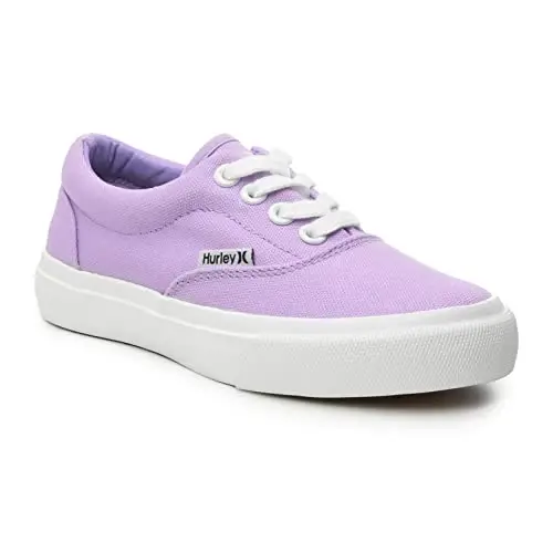 Hurley Marley Kids Lace Up Canvas Sneakers – Bolalar uchun pastki qismdagi krossovkalar - Bolalar uchun pastki kesilgan skeytbord poyabzallari, o'g'il bolalar va qizlar uchun sport poyabzallari 