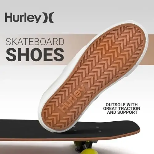 Hurley Marley Kids Lace Up Canvas Sneakers – Low Cut Skateboarding Shoes for Kids, Sports Shoes for Boys and Girls - 4