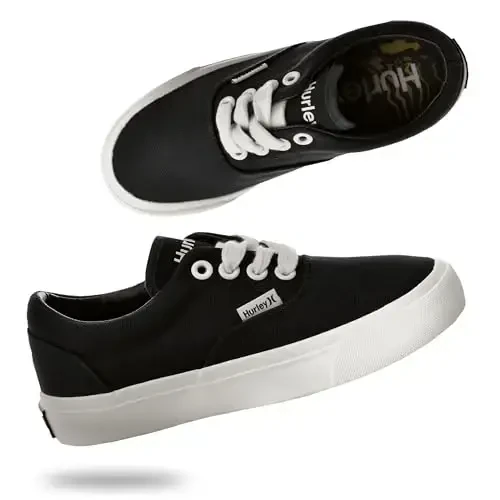 Hurley Marley Kids Lace Up Canvas Sneakers – Low Cut Skateboarding Shoes for Kids, Sports Shoes for Boys and Girls 