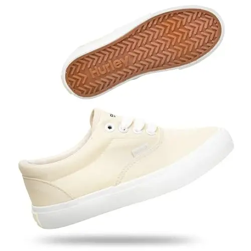 Hurley Marley Kids Lace Up Canvas Sneakers – Low Cut Skateboarding Shoes for Kids, Sports Shoes for Boys and Girls - 1