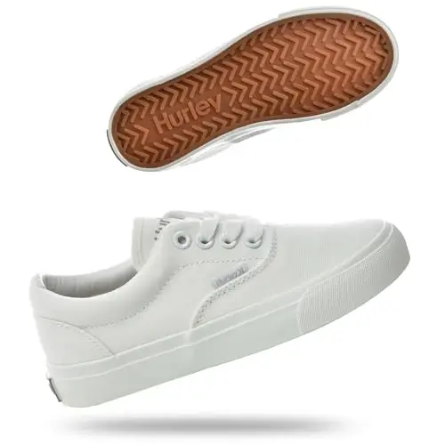 Hurley Marley Kids Lace Up Canvas Sneakers – Low Cut Skateboarding Shoes for Kids, Sports Shoes for Boys and Girls - 1