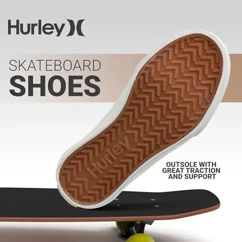 Hurley Marley Kids Lace Up Canvas Sneakers – Low Cut Skateboarding Shoes for Kids, Sports Shoes for Boys and Girls - 4
