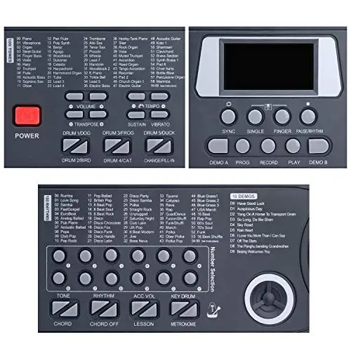 Hurricane Kids Piano Keyboard, 61 Keys Beginner Electronic Keyboard Portable Digital Music Keyboard, Early Education Music Instrument with Microphone & Music Sheet Stand, Gift for Boy Girl - 5