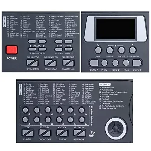 Hurricane Kids Piano Keyboard, 61 Keys Beginner Electronic Keyboard Portable Digital Music Keyboard, Early Education Music Instrument with Microphone & Music Sheet Stand, Gift for Boy Girl - 5