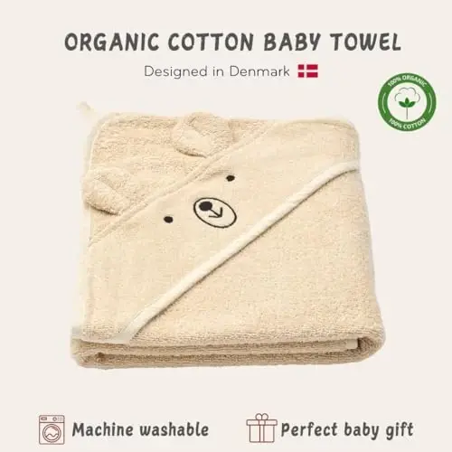 Huxie Baby Hooded Towel – Organic Cotton Baby Bath Towels – Baby Towels, Baby Bath Towels for Baby Boy, Baby Girl, 32