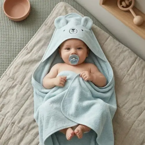 Huxie Baby Hooded Towel – Organic Cotton Baby Bath Towels, 32