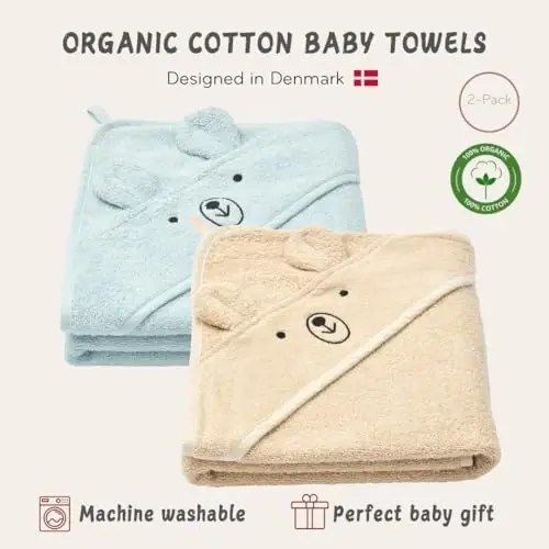 Huxie Baby Hooded Towel – Organic Cotton Baby Bath Towels, 32