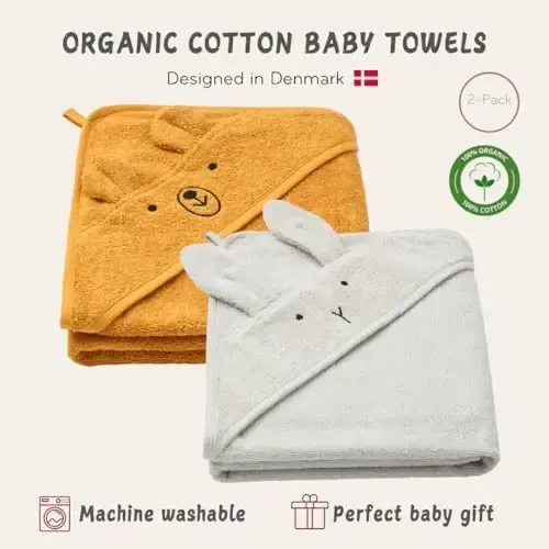 Huxie Baby Hooded Towel – Organic Cotton Baby Bath Towels, 32