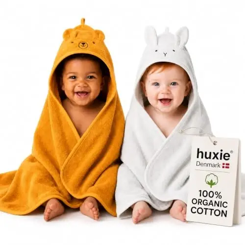 Huxie Baby Hooded Towel – Organic Cotton Baby Bath Towels, 32