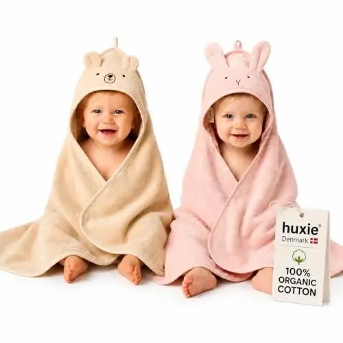Huxie Baby Hooded Towel – Organic Cotton Baby Bath Towels, 32