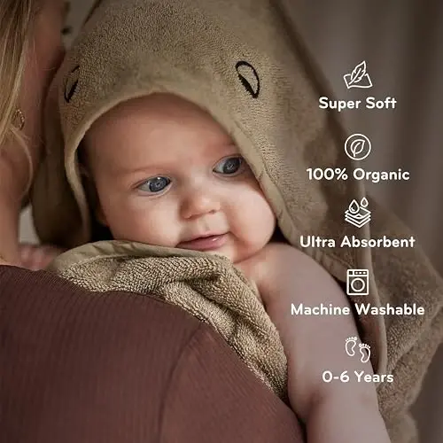 Huxie Baby Hooded Towel – Organic Cotton Baby Bath Towels, 32