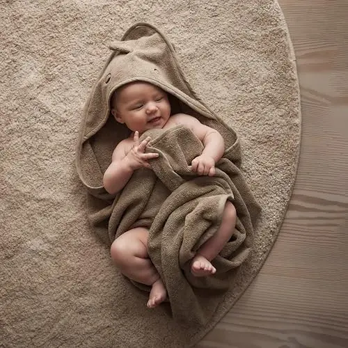 Huxie Baby Hooded Towel – Organic Cotton Baby Bath Towels – Baby Towels, Baby Bath Towels for Baby Boy, 32