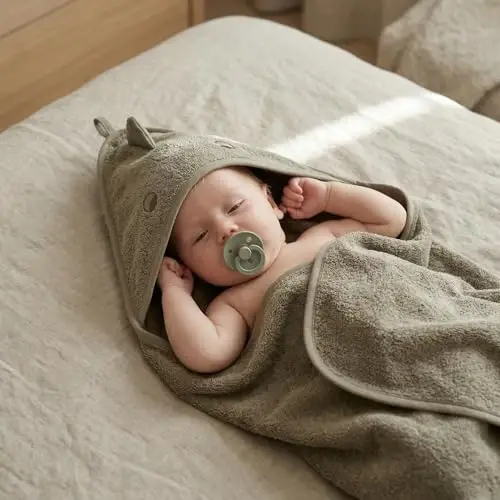 Huxie Baby Hooded Towel – Organic Cotton Baby Bath Towels – Baby Towels, Baby Bath Towels for Baby Boy, 32