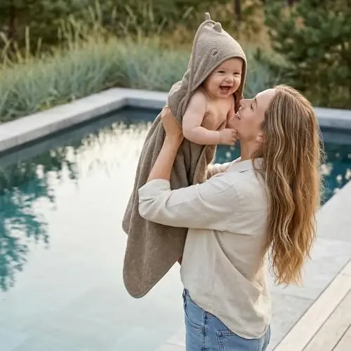 Huxie Baby Hooded Towel – Organic Cotton Baby Bath Towels – Baby Towels, Baby Bath Towels for Baby Boy, 32