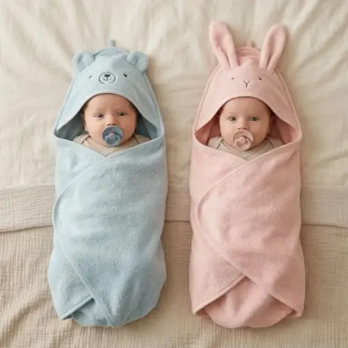 Huxie Baby Hooded Towel – Organic Cotton Baby Bath Towels – Baby Towels, Baby Bath Towels for Baby Boy, 32