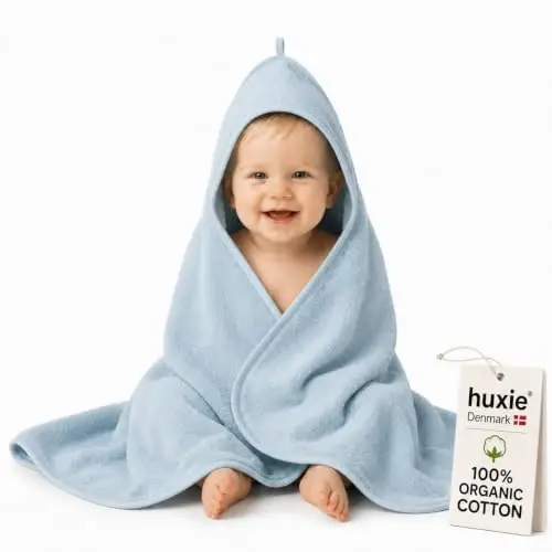 Huxie Baby Hooded Towel – Organic Cotton Baby Bath Towels – Baby Towels, Baby Bath Towels for Baby Boy, Baby Girl, 32
