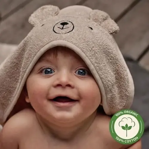 Huxie Baby Hooded Towel – Organic Cotton Baby Bath Towels – Baby Towels, Baby Bath Towels for Baby Boy, Baby Girl, 32