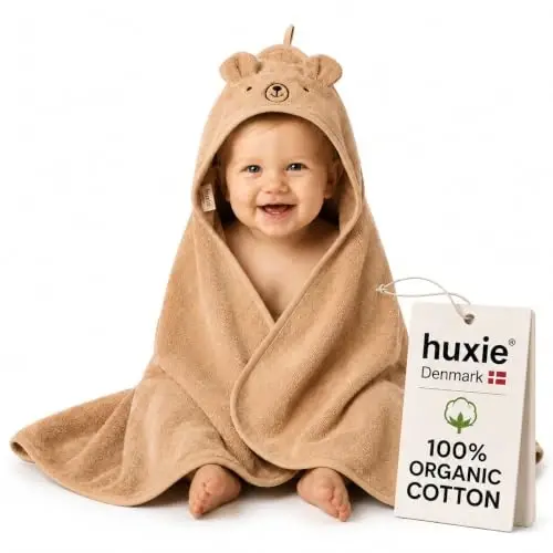 Huxie Baby Hooded Towel – Organic Cotton Baby Bath Towels – Baby Towels, Baby Bath Towels for Baby Boy, Baby Girl, 32