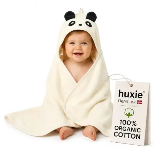 Huxie Baby Hooded Towel – Organic Cotton Baby Bath Towels – Baby Towels, Baby Bath Towels for Baby Boy, Baby Girl, 32