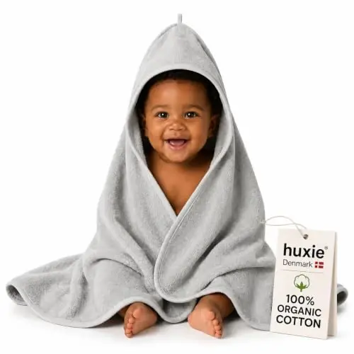 Huxie Baby Hooded Towel – Organic Cotton Baby Bath Towels – Baby Towels, Baby Bath Towels for Baby Boy, Baby Girl, 32